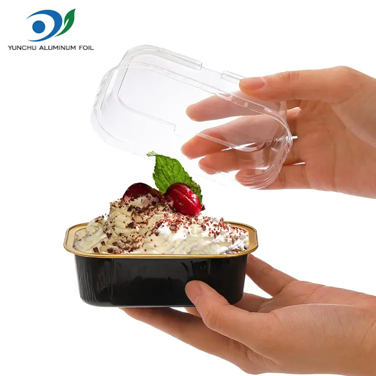 Прямокутний колір випічки гладкі контейнери з алюмінієвої фольги Прямокутний колір випічки гладкі контейнери з алюмінієвої фольги