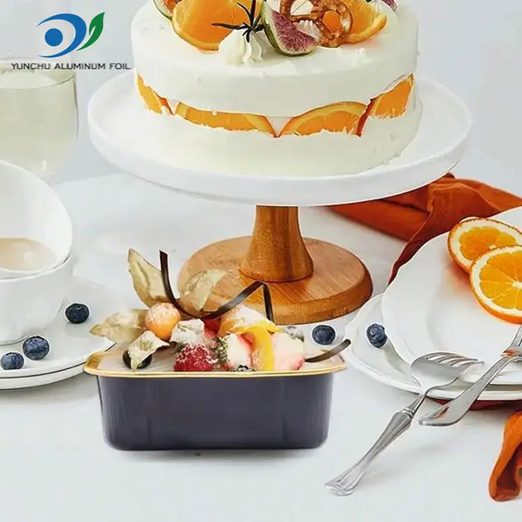 Прямокутний колір випічки гладкі контейнери з алюмінієвої фольги