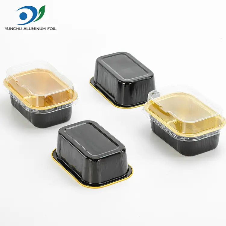Прямокутний колір випічки гладкі контейнери з алюмінієвої фольги