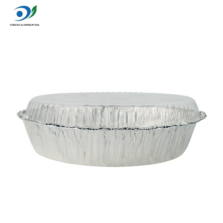 Круглий фритюрниця гаряча горщик срібляста алюмінієва фольга харчова контейнер