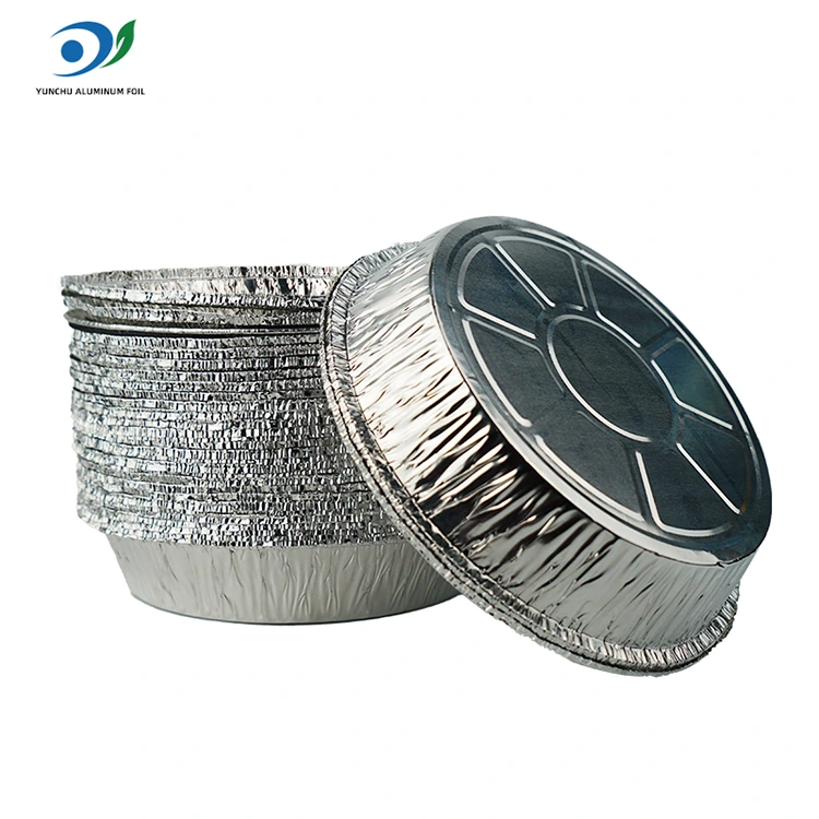 Круглий фритюрниця гаряча горщик срібляста алюмінієва фольга харчова контейнер