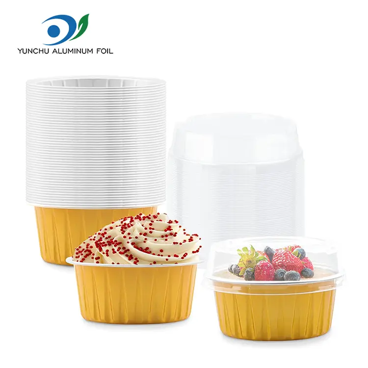 Круглі запечені торти гладкі контейнери з алюмінієвої фольги