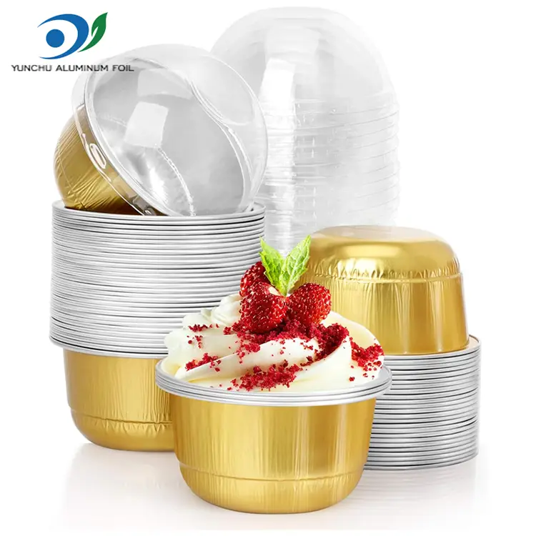 Десертний стакан з золотистої алюмінієвої фольги куполоподібної форми 150 мл