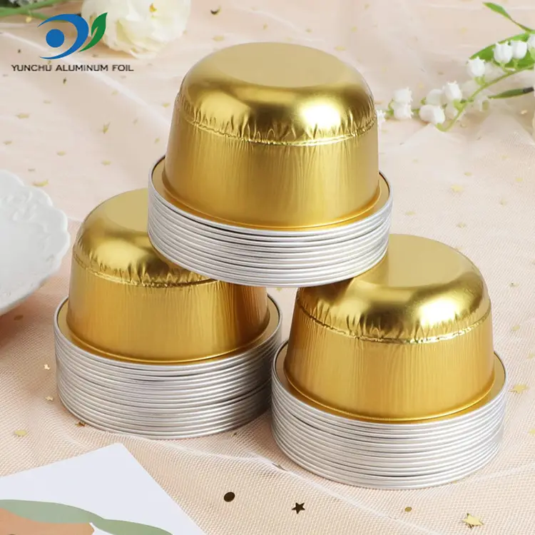 Десертний стакан з золотистої алюмінієвої фольги куполоподібної форми 150 мл