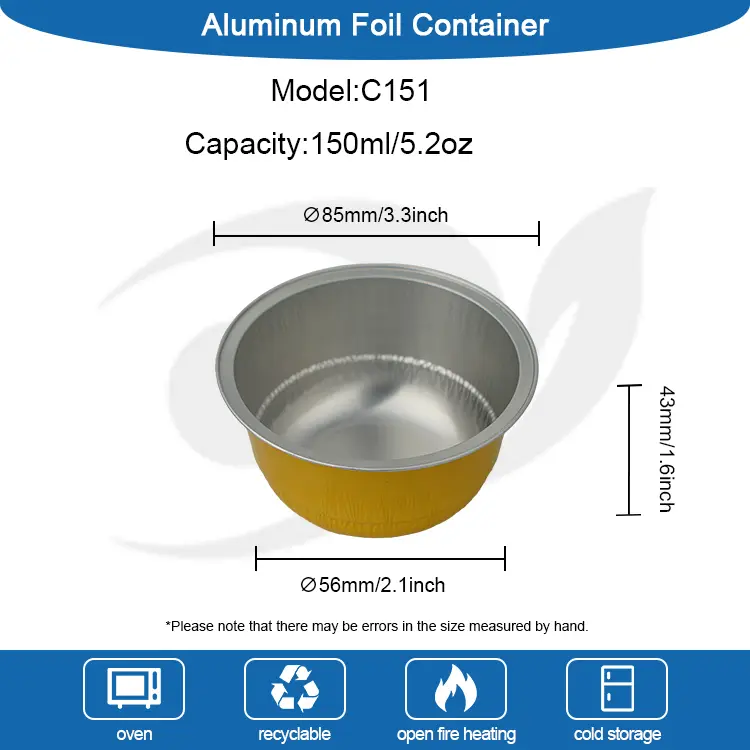 Десертний стакан з золотистої алюмінієвої фольги куполоподібної форми 150 мл