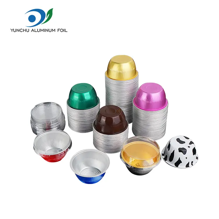 Круглий колір торта гладка контейнери з алюмінієвої фольги