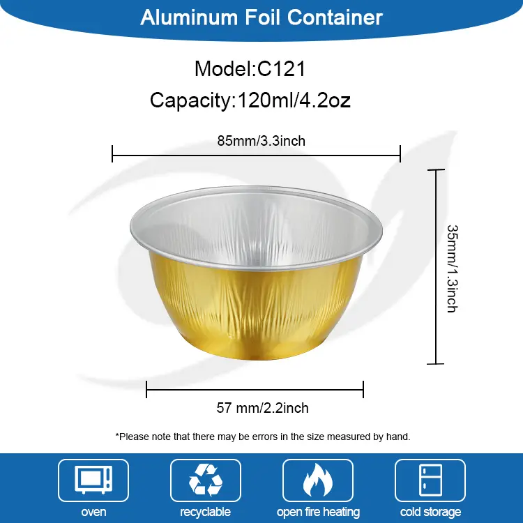 Круглий колір торта гладка контейнери з алюмінієвої фольги