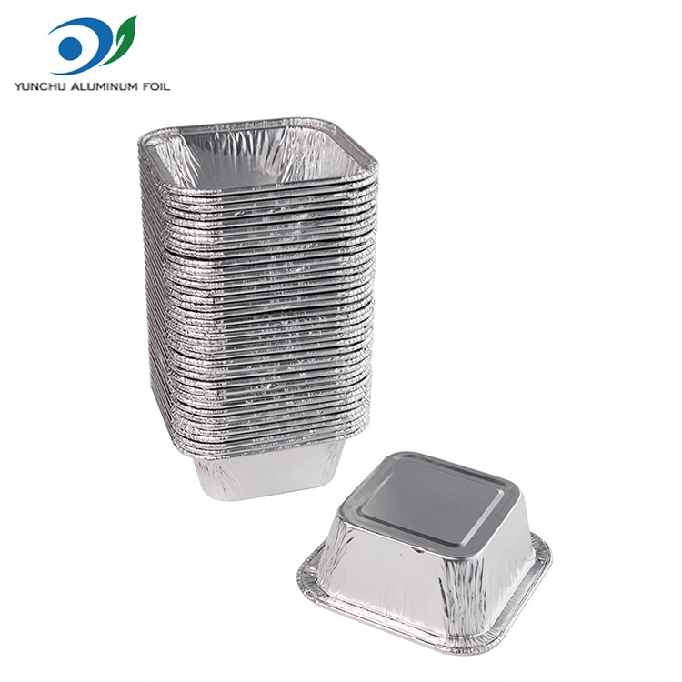 Квадратні фритюрниці срібні контейнери з алюмінієвою фольгою