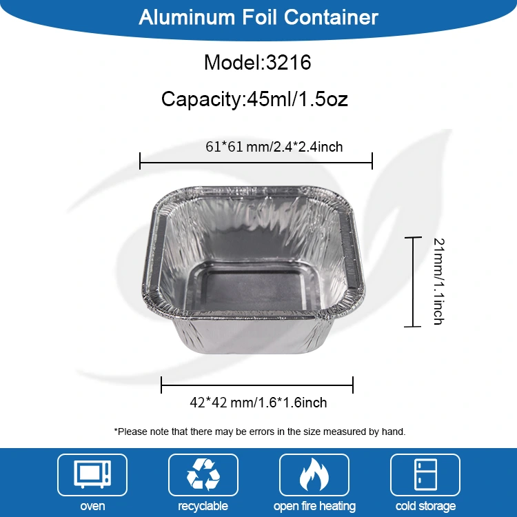 Квадратні фритюрниці срібні контейнери з алюмінієвою фольгою
