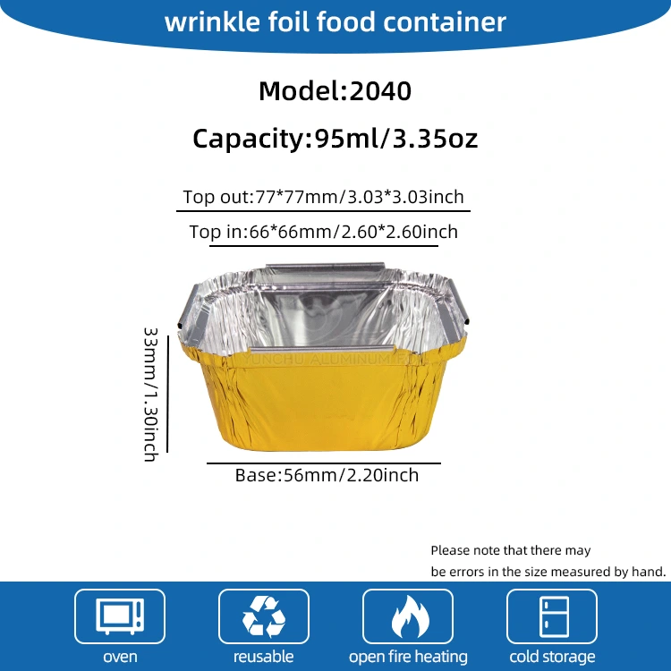 Квадратна контейнери з алюмінієвої фольги з алюмінією