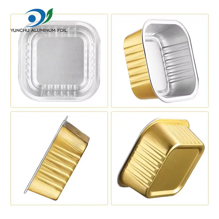 Квадратна випічка гладкої стінки контейнери з алюмінієвої фольги