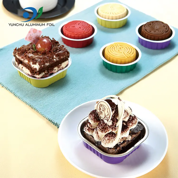 Квадратні контейнери з алюмінієвою фольгою з гладкої стіни