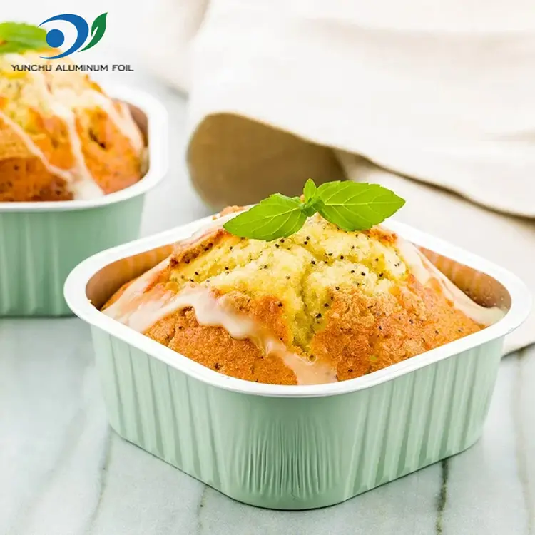 Квадратні контейнери з алюмінієвою фольгою з гладкої стіни