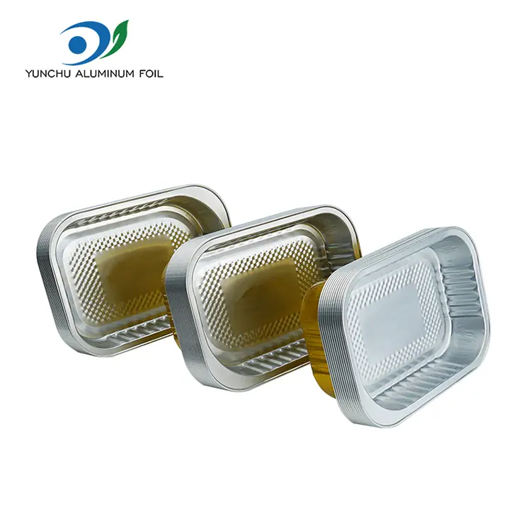 Квадратна їдальня Золота алюмінієва фольга контейнери