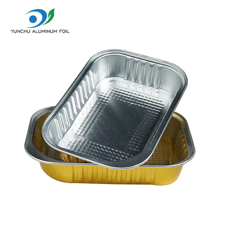 Квадратна їдальня Золота алюмінієва фольга контейнери