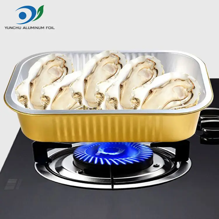 Квадратна їдальня Золота алюмінієва фольга контейнери