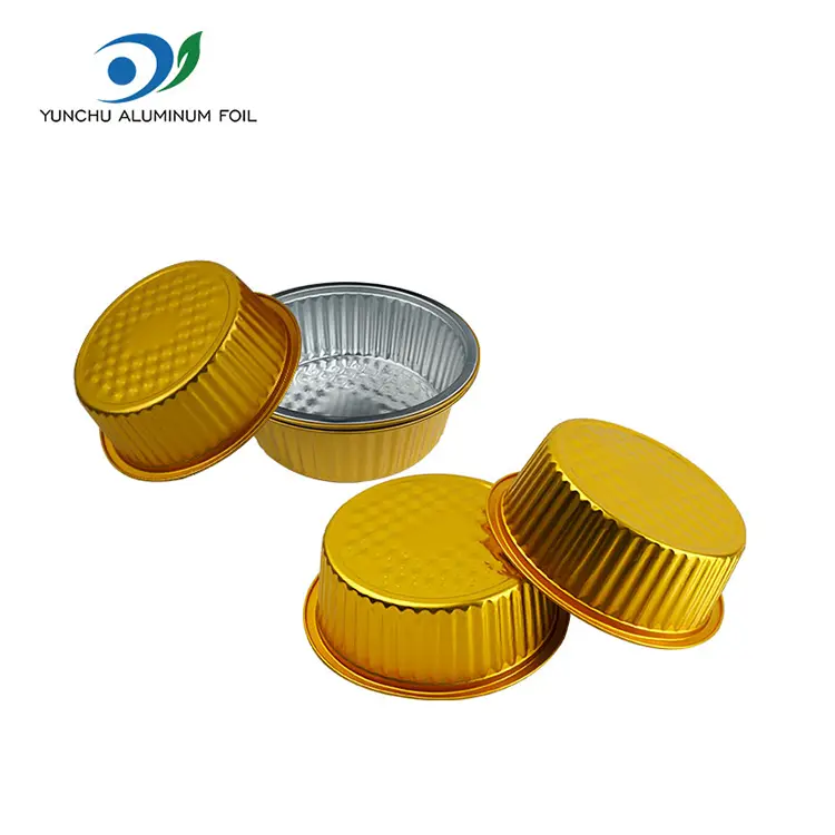 Виїзд невеликий гарячий горщик Золотий круглий контейнер з алюмінієвою фольгою