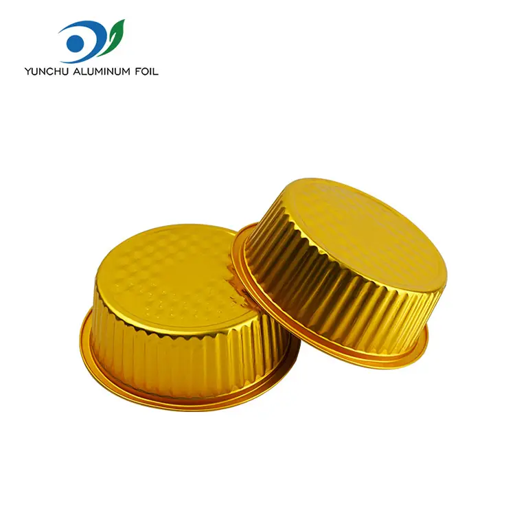 Виїзд невеликий гарячий горщик Золотий круглий контейнер з алюмінієвою фольгою