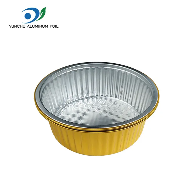 Виїзд невеликий гарячий горщик Золотий круглий контейнер з алюмінієвою фольгою